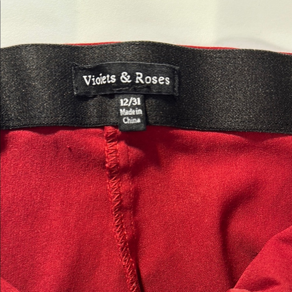 Red Slim Fit Pants - Picture 2 of 4